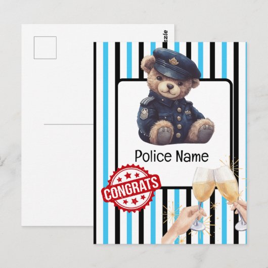 警察 お祝い ポストカード (正面/裏面)