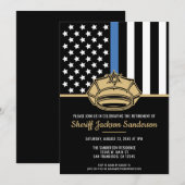 警察 シェリフ 法執行機関 退職 招待状 (正面/裏面)