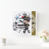 警察 スクエア壁時計 (ホーム)