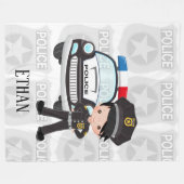 警察 フリースブランケット (正面(横))