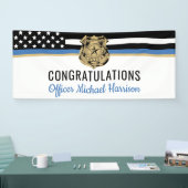 警察 ブルーラインフラッグ 卒業おめでとう 横断幕 (トレードショー)