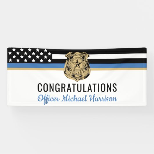 警察 ブルーラインフラッグ 卒業おめでとう 横断幕 (横)