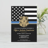 警察 ブルーライン フラグ 法執行機関 引退 招待状 (スタンド正面)