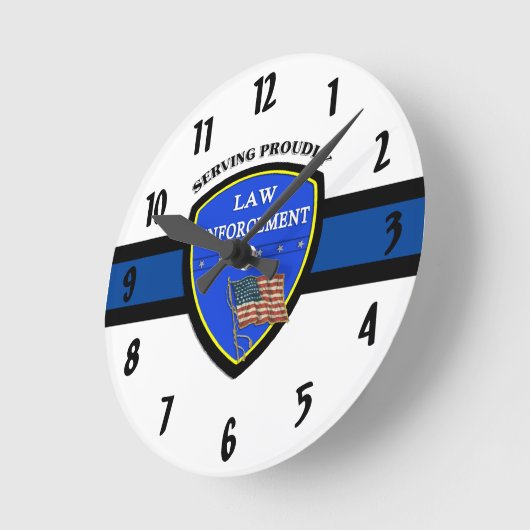 警察   ラウンド壁時計 (傾斜)