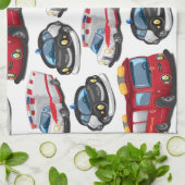 警察、救急車、消防車 キッチンタオル (折り畳み)