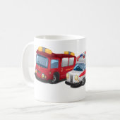 警察、救急車、消防車。 コーヒーマグカップ (正面左)