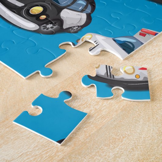 警察、救急車、消防車 ジグソーパズル (側面)