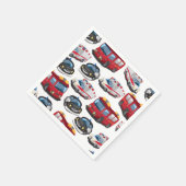 警察、救急車、消防車。 スタンダードカクテルナプキン (角)