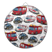 警察、救急車、消防車 ダーツボード (正面)