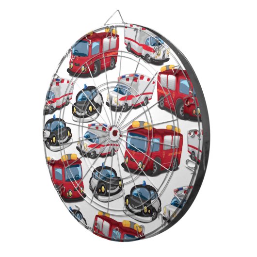 警察、救急車、消防車 ダーツボード (正面右)