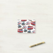 警察、救急車、消防車。 ポストイット (デスク上)