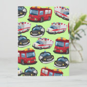 警察、救急車、消防車 招待状 (スタンド正面)