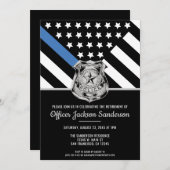 警察 法執行機関 引退パーティー 招待状 (正面/裏面)