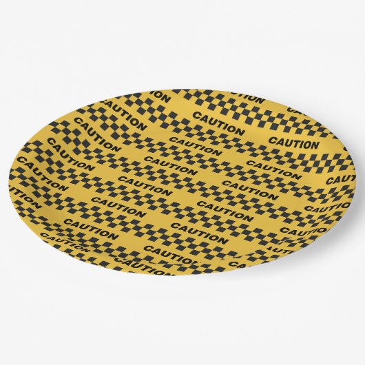 警察 – 注意 ペーパープレート (アングル)