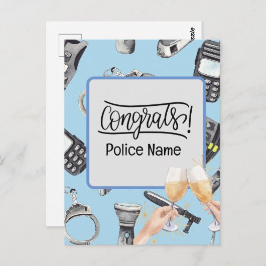 警察 祝福 ポストカード (正面/裏面)