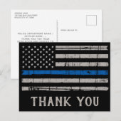 警察 薄い青い線 法執行機関 感謝 ポストカード (正面/裏面)