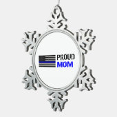 警察-誇り高い警察のお母さん スノーフレークピューターオーナメント (右)