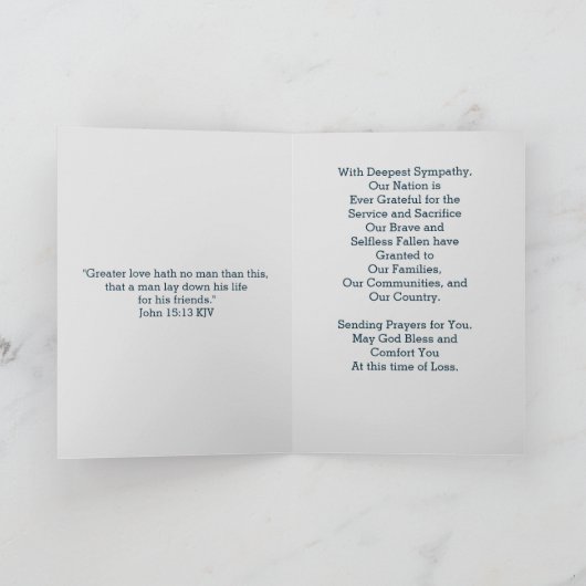 警察 – 軍隊共感書 カード (内部)