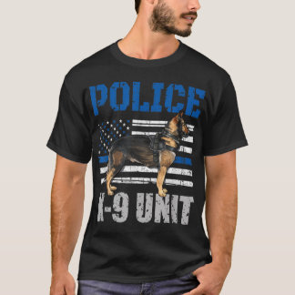 警察K9ユニットシャツ薄いブルーラインオフィサー犬 Tシャツ