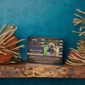 警察K9犬法執行役員退職 フォトプラーク (側面)