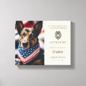 警察K9記念写真警察犬パーソナライズされた キャンバスプリント (正面)