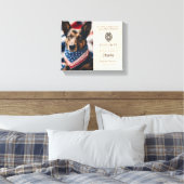 警察K9記念写真警察犬パーソナライズされた キャンバスプリント (インサイチュ (寝室))