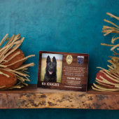 警察K9退職法執行役員犬 フォトプラーク (側面)