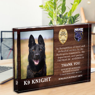 警察K9退職法執行役員犬 表彰盾