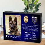 警察K9退職賞犬法執行部 ウッドボックスサイン<br><div class="desc">この警最高の察ドッグの退職感謝の写真賞プラークで彼の献身的な勤続の年のためにあなたのパートナーと警察犬を尊重しなさい。K9警官の写真、名前、個人的なメッセージ、サービスの日付とサービスの年でパーソナライズ。バッジ、部門のロゴまたはシールでパーソナライズ。警察のK9ハンドラギフトや警察の部署に最適な引退した警察犬を尊重する。COPYRIGHT © 2020 Judy Burrows, Black Dog Art - All Rights Reserved.警察K9退職賞犬法執行木箱サイン</div>
