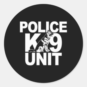 警察K-9ユニットジャーシェパードフロントバックプリント ラウンドシール