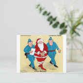 警察Navidadおもしろいクリスマスサンタギフト&カード シーズンポストカード (スタンド正面)