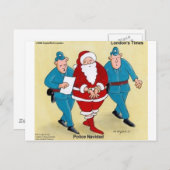 警察Navidadおもしろいクリスマスサンタギフト&カード シーズンポストカード (正面/裏面)