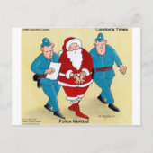 警察Navidadおもしろいクリスマスサンタギフト&カード シーズンポストカード (正面)