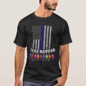 警察Navidad Tee薄い青い線の垂直国旗Ch Tシャツ (正面)