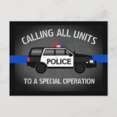 警察SUVシンブルーラインスペシャルオペ誕生日 インビテーションポストカード (正面)
