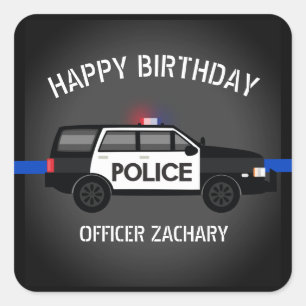 警察SUVシンブルーライン誕生日 スクエアシール