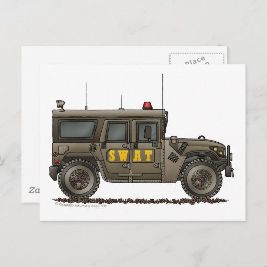 警察SWATチームハンマー法執行部 ポストカード (正面/裏面)