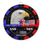 警察vsファイアマン&シンブルー/赤線，アメリカ国旗 ダーツボード (正面)