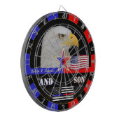 警察vsファイアマン&シンブルー/赤線，アメリカ国旗 ダーツボード (正面左)