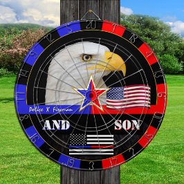 警察vsファイアマン&シンブルー/赤線,アメリカ国旗 ダーツボード