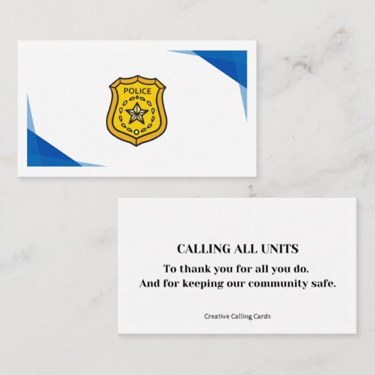 警感謝してい官 コーリングカード (正面/裏面)