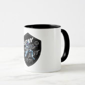 "警戒し続けるはっきりしたやる気を起こさせるデザイン" マグカップ (正面右)