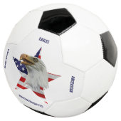 警戒のハゲ・イーグル、アメリカ国旗、スター サッカーボール (3/4)