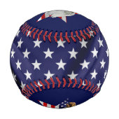 警戒のハゲ・イーグル、アメリカ国旗、スター 野球ボール (裏面)