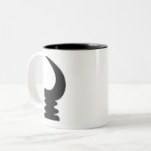 警戒のAKOBEN |戦争の角|の記号 ツートーンマグカップ (正面左)