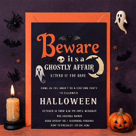 警戒ゴーストアジェンティハローウィンパーティ招待状 招待状