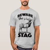 警戒ザスタッグパーティードウィークエンドバチェーおもしろいターT Tシャツ (正面)