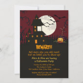 警戒ハウス幽霊のよく出るハローウィンパーティ招待 招待状 (正面)