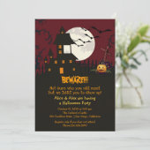 警戒ハウス幽霊のよく出るハローウィンパーティ招待 招待状 (スタンド正面)