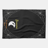 警戒モダン幽霊ミニマルハロウィンファミリー キッチンタオル (横)